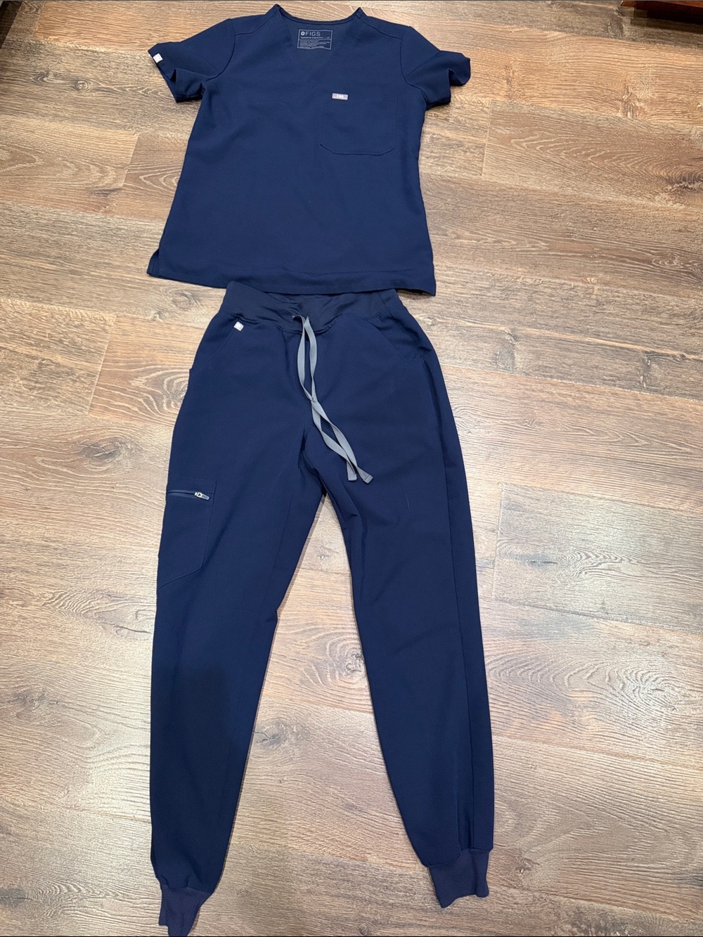 Figs Navy Women's Jogger Pants and top with Drawstring